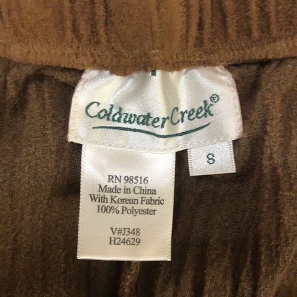 Coldwater Creek Crinkle Maxi Skirt Faux Suede Chestnut Brown Soft Pull On Small - Picture 6 of 6
